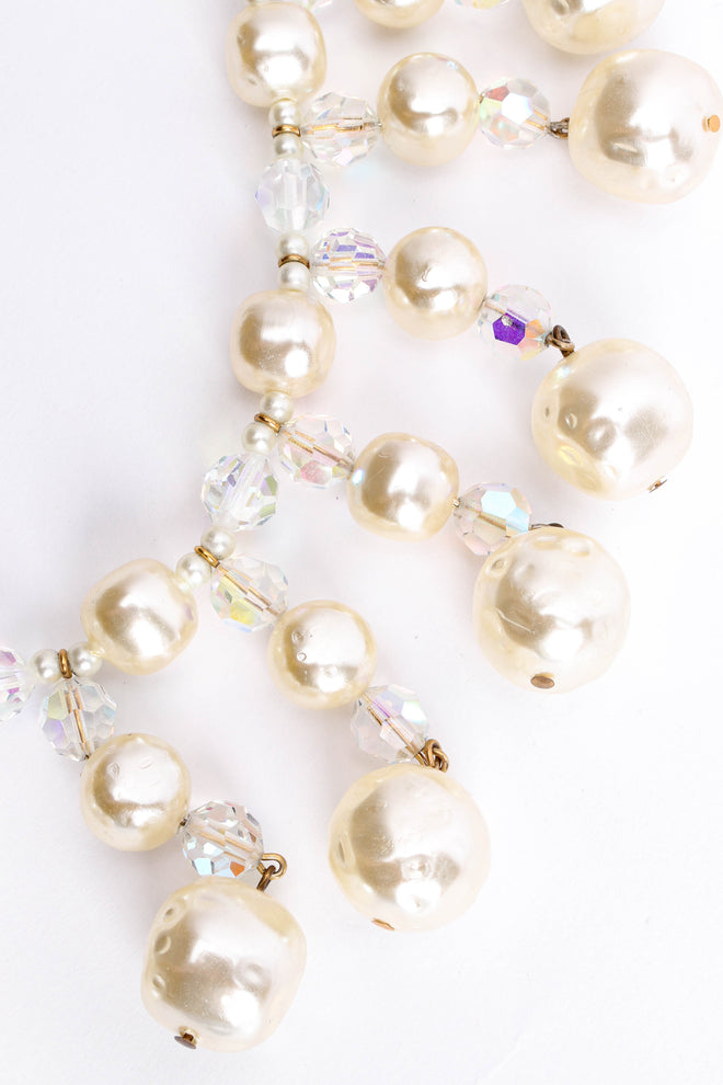Vintage Iridescent Pearl Bib Choker Necklace beads close @ Recess Los Angeles