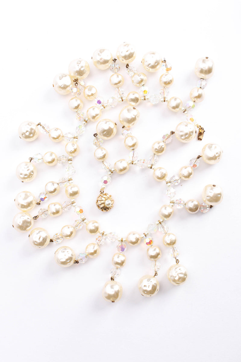 Vintage Iridescent Pearl Bib Choker Necklace front srt @ Recess Los Angeles