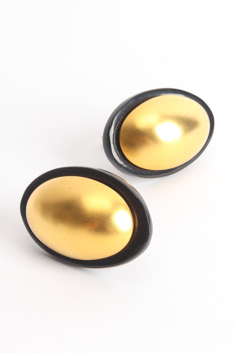 Golden Egg Oval Plate Earrings