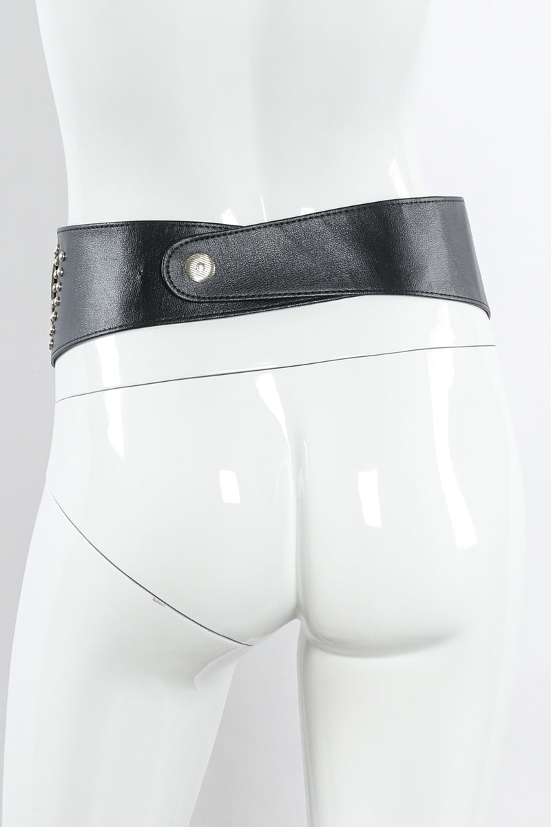 leather waist belt with heavy silver mannequin back @recessla