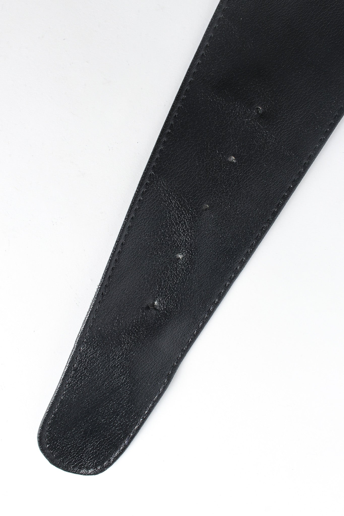 leather waist belt with heavy silver hardware prong holes @recessla