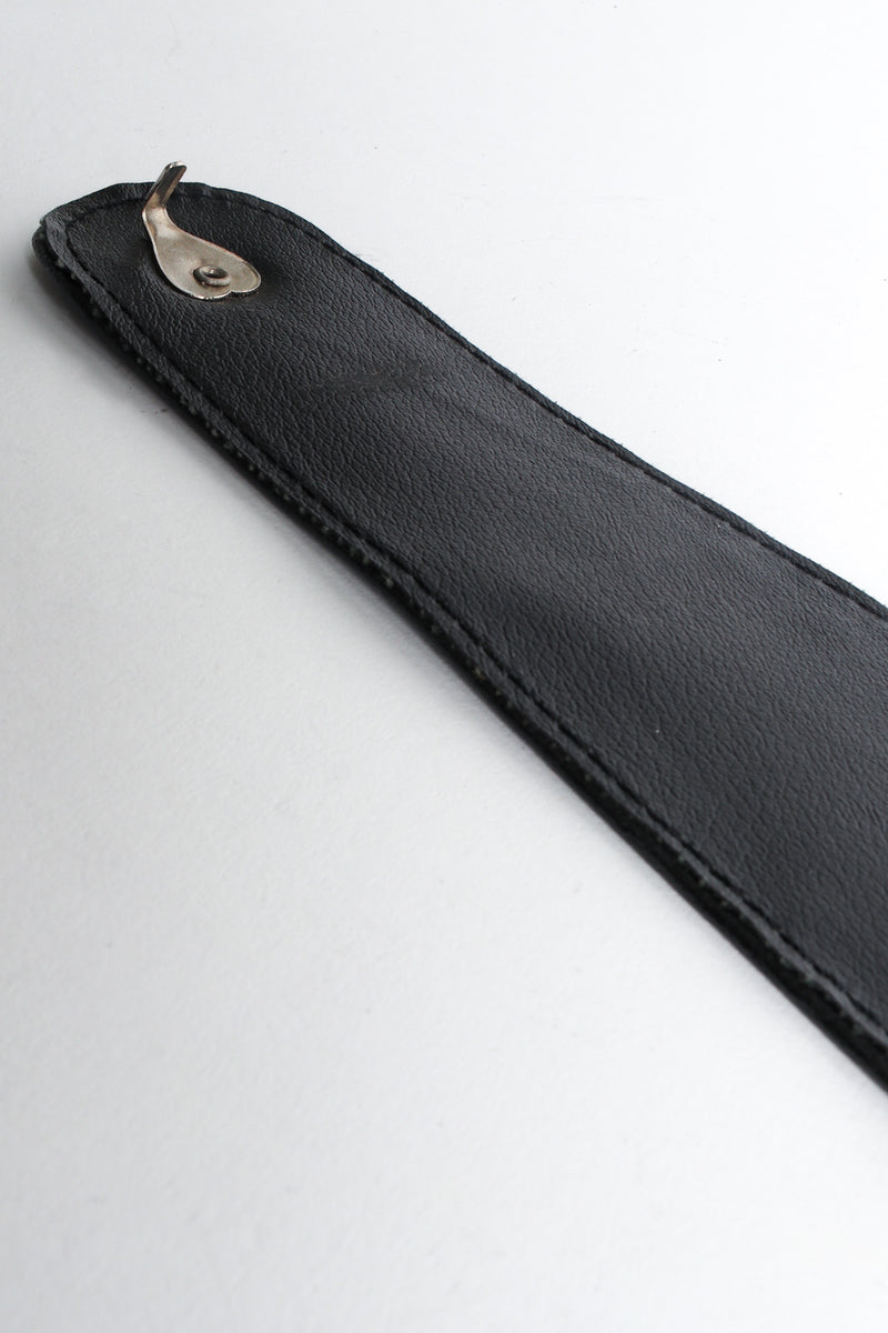 leather waist belt with heavy silver hardware hook @recessla