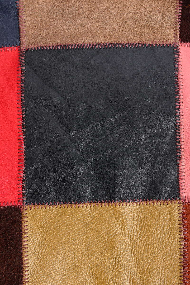 Vintage Mixed Leather Patchwork Jacket scuffed black patch @ Recess LA