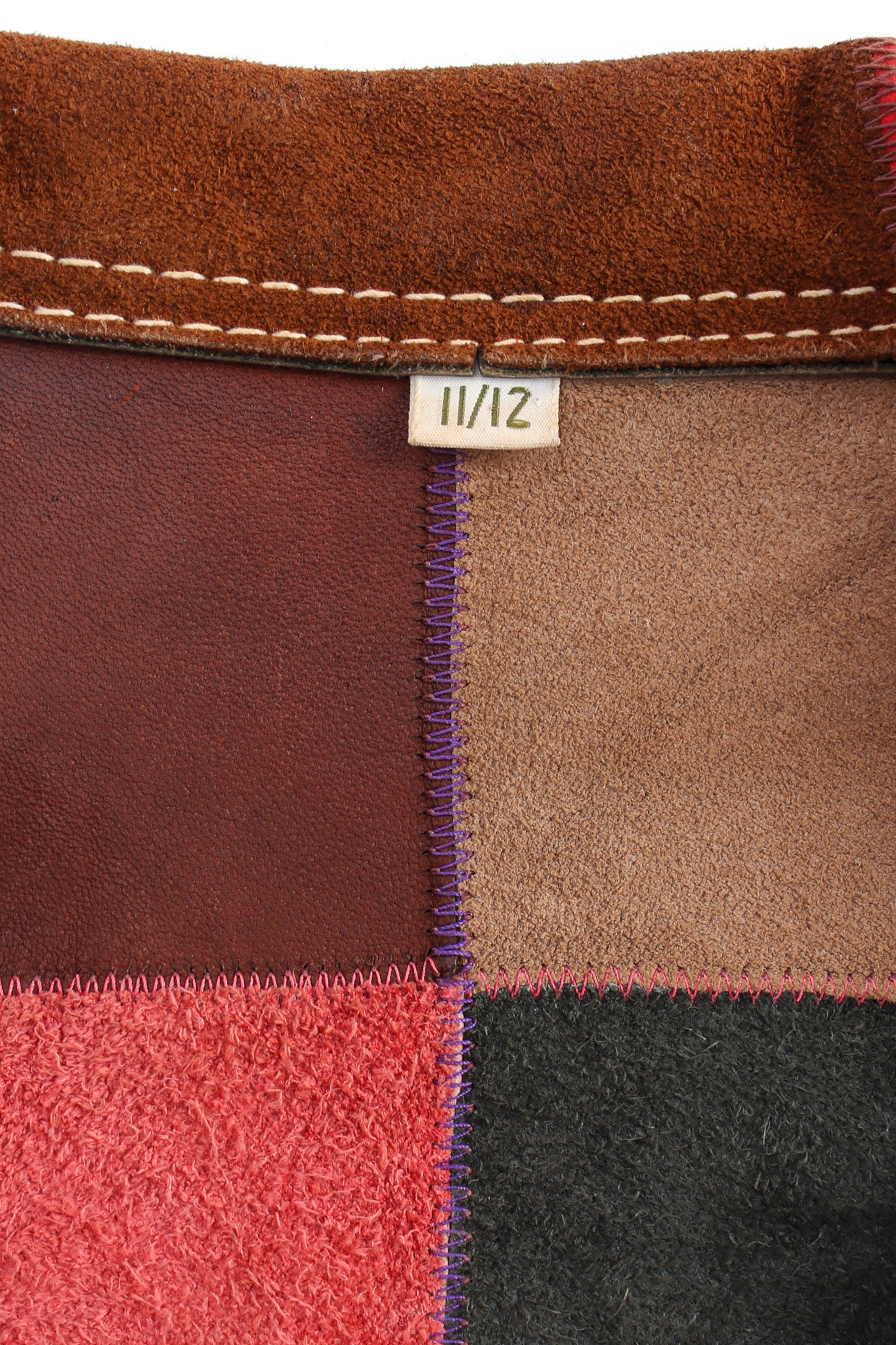 Vintage Mixed Leather Patchwork Jacket size tag @ Recess LA