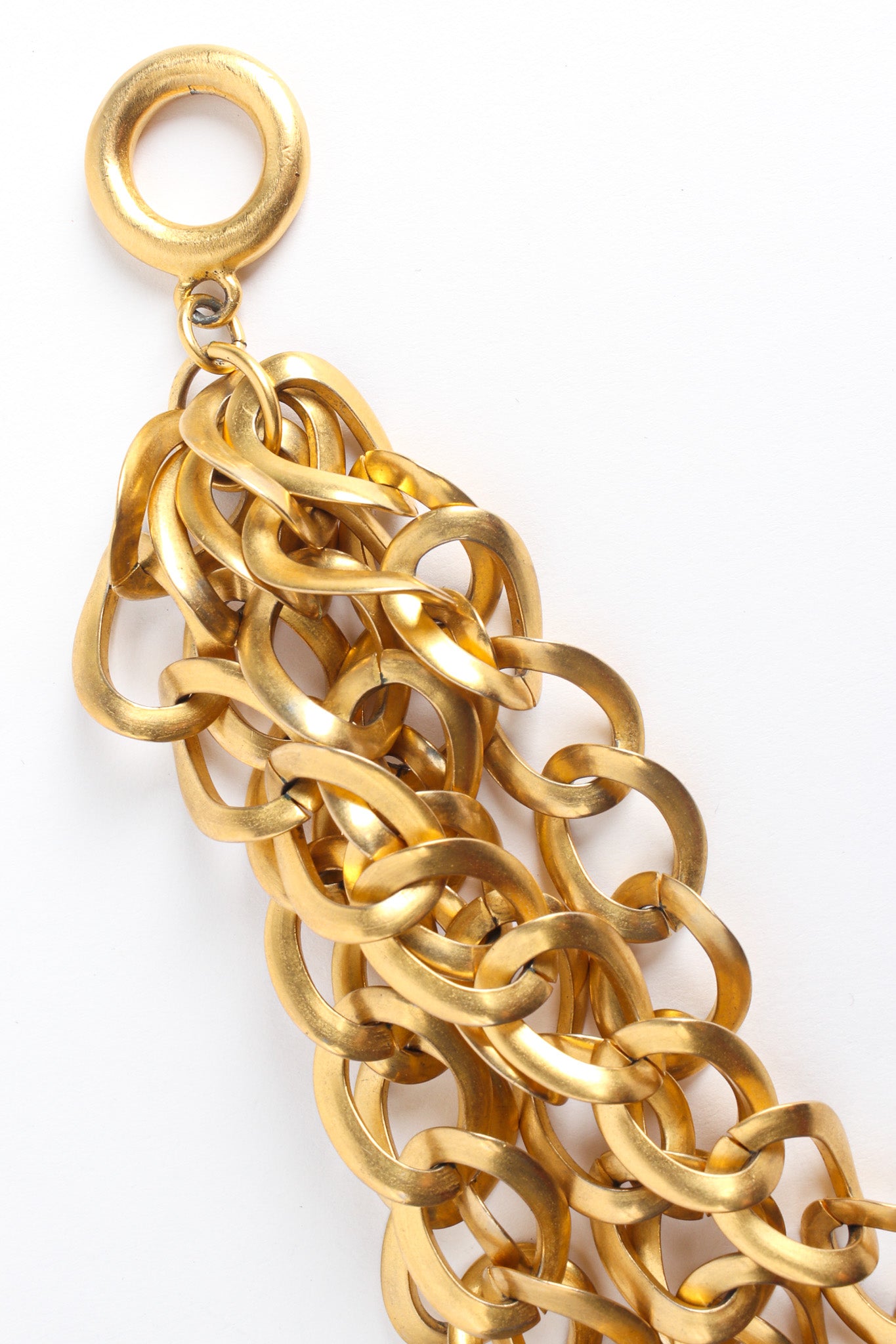 Vintage 5 Chain Link Choker Necklace clasp close @ Recess Los Angeles