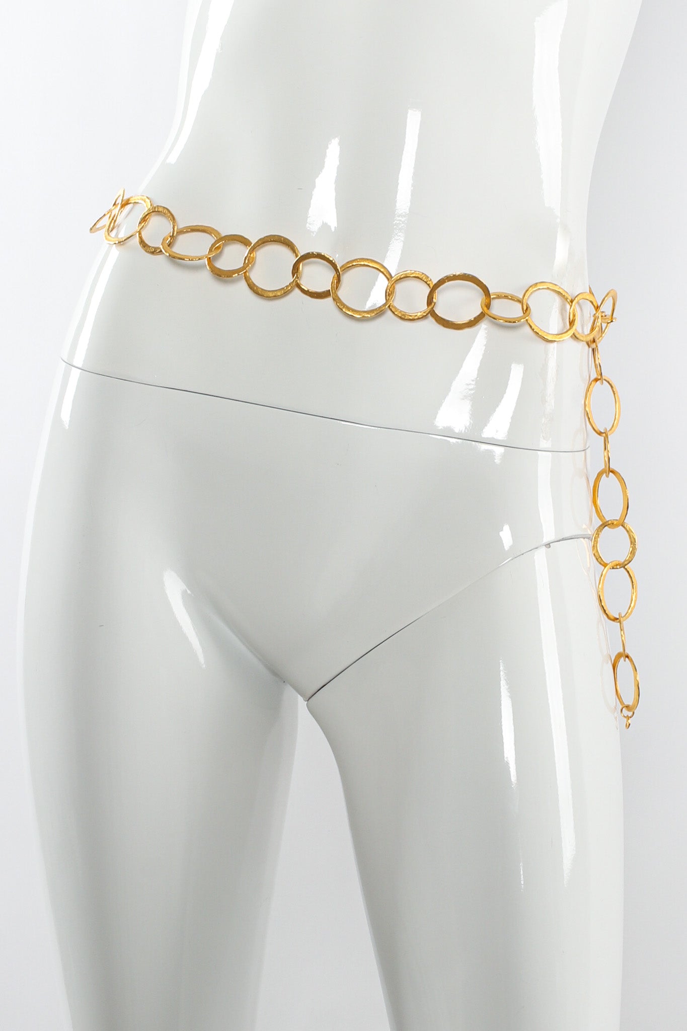 Vintage Hammered Ring Link Necklace on mannequin waist as belt @ Recess LA