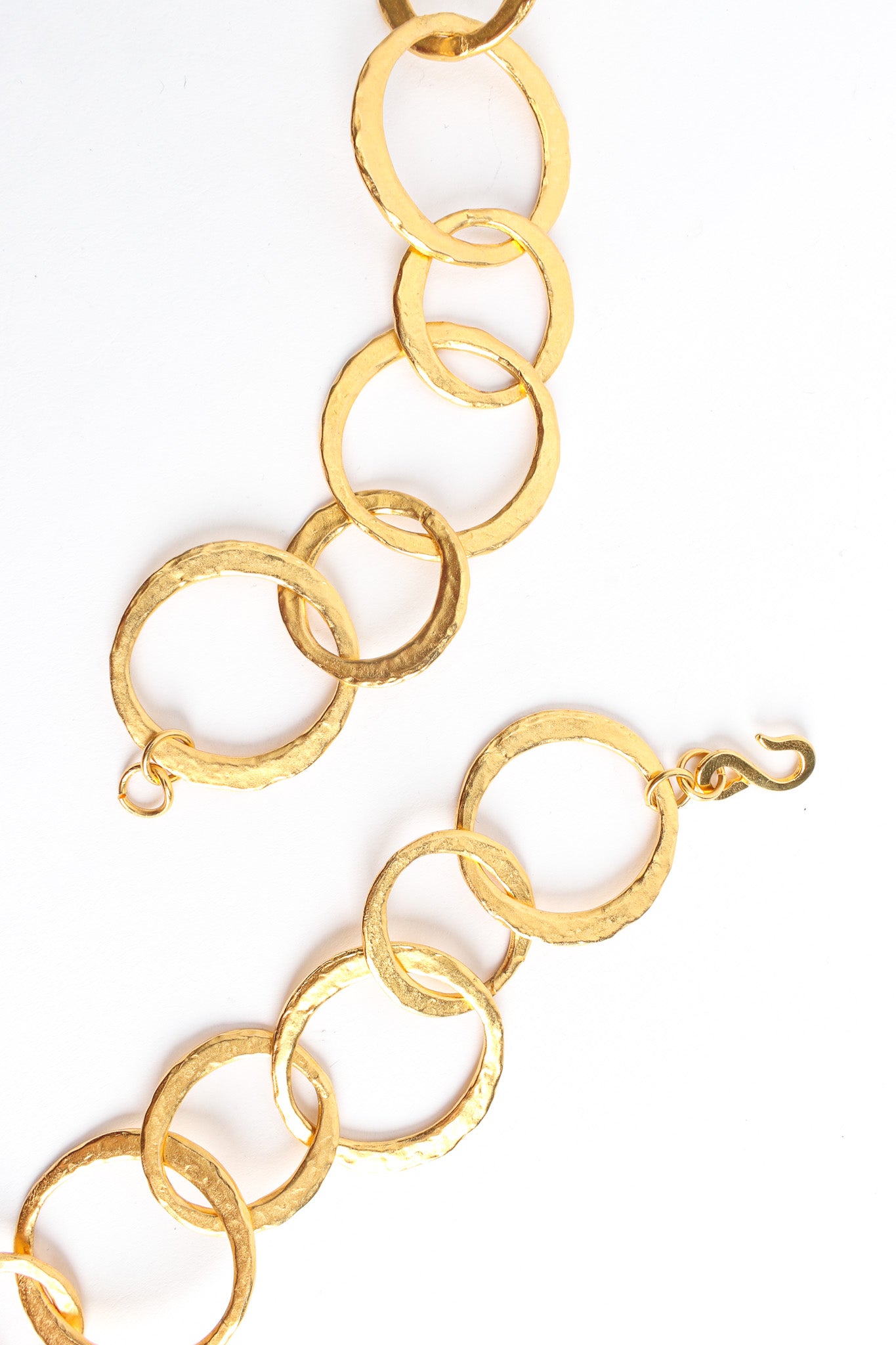 Vintage Hammered Ring Link Necklace hook/clasp @ Recess LA