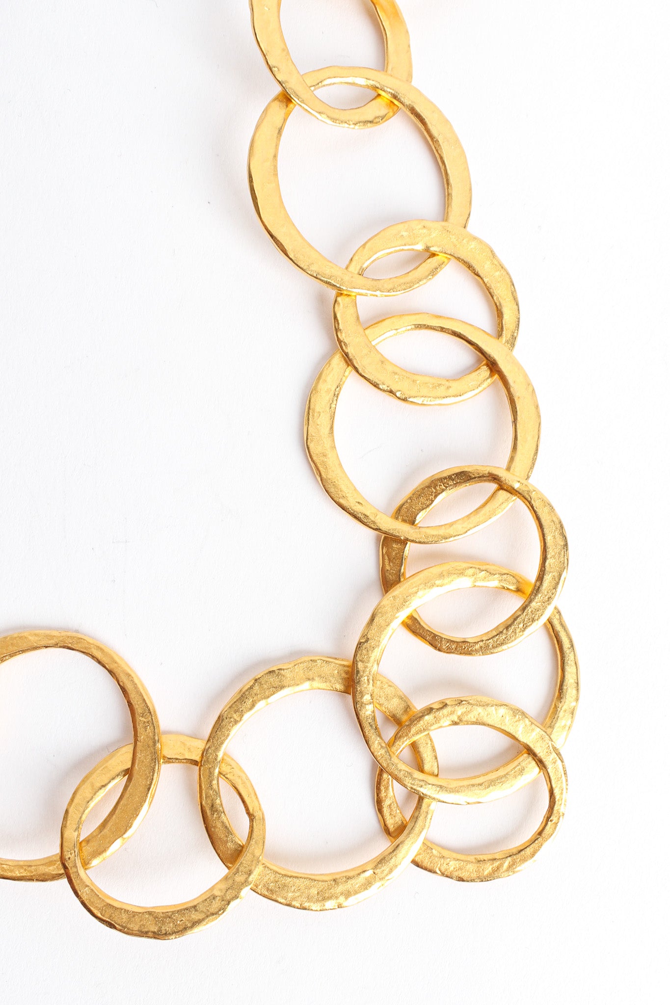 Vintage Hammered Ring Link Necklace ring links close up @ Recess LA