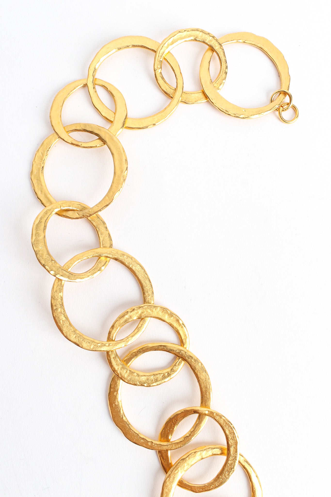 Vintage Hammered Ring Link Necklace rnf of ring link @ Recess LA