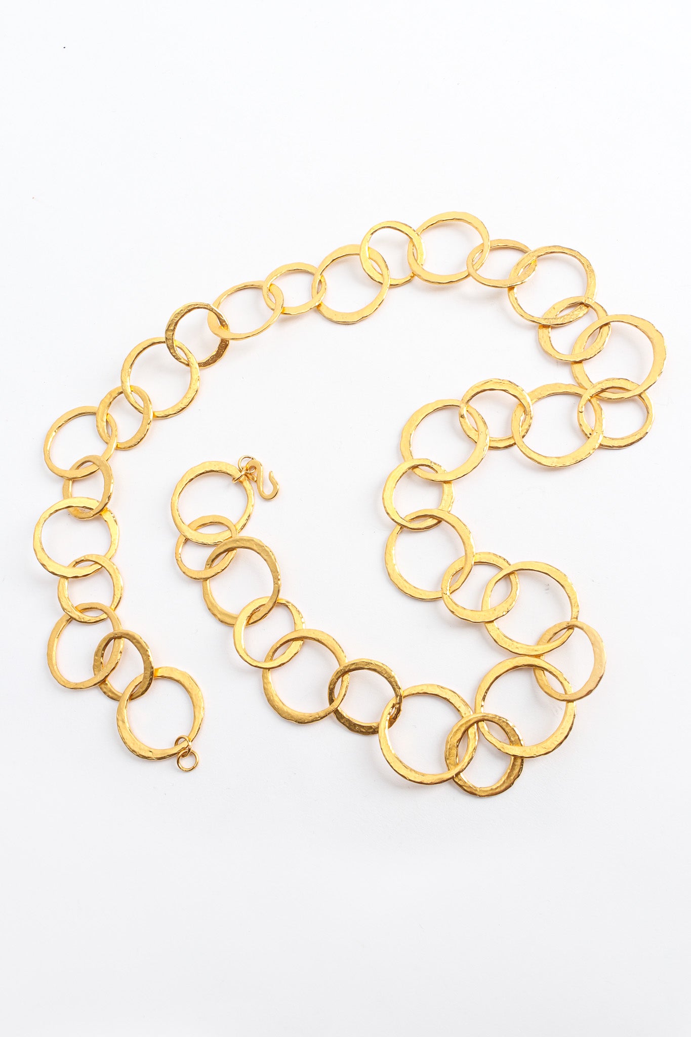 Vintage Hammered Ring Link Necklace creative front @ Recess LA