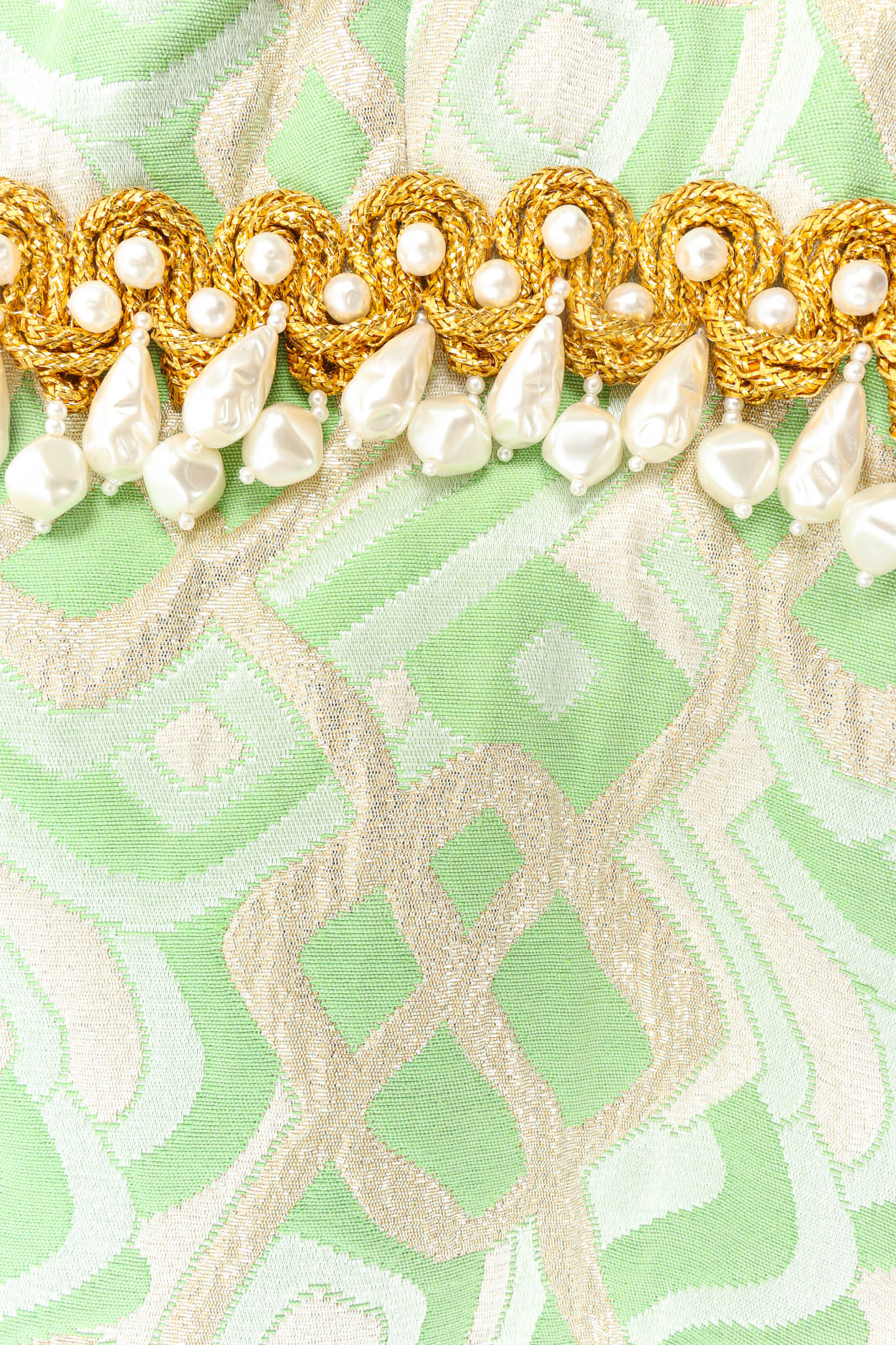 Vintage Abstract Pearl Empire Dress waistline pearl/rope braid @ Recess Los Angeles