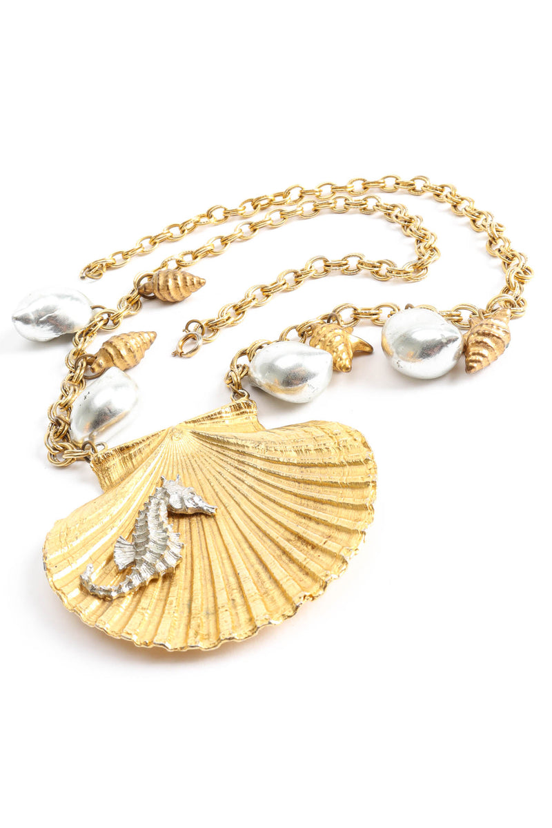 Vintage Seahorse Shell Necklace shell close @ Recess Los Angeles