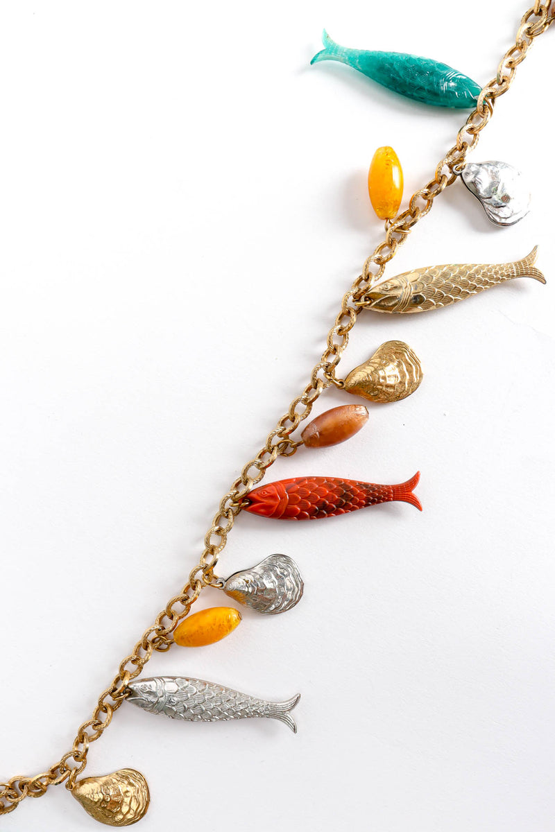 Vintage Dancing Fish Shell Charm Necklace charms close @ Recess Los Angeles