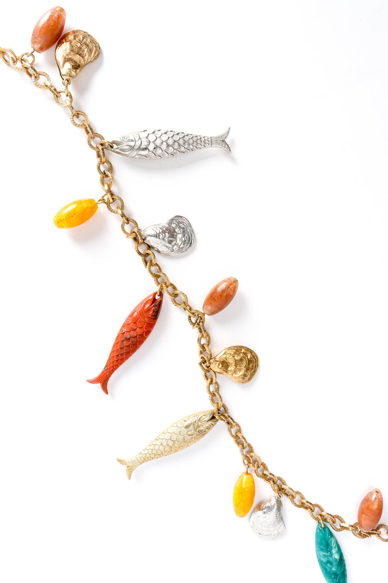 Vintage Dancing Fish Shell Charm Necklace charms @ Recess Los Angeles