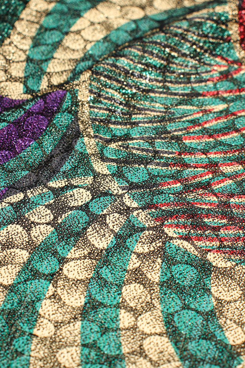 Vintage Metallic Mardi Gras Wrap Blouse fabric detail at Recess Los Angeles