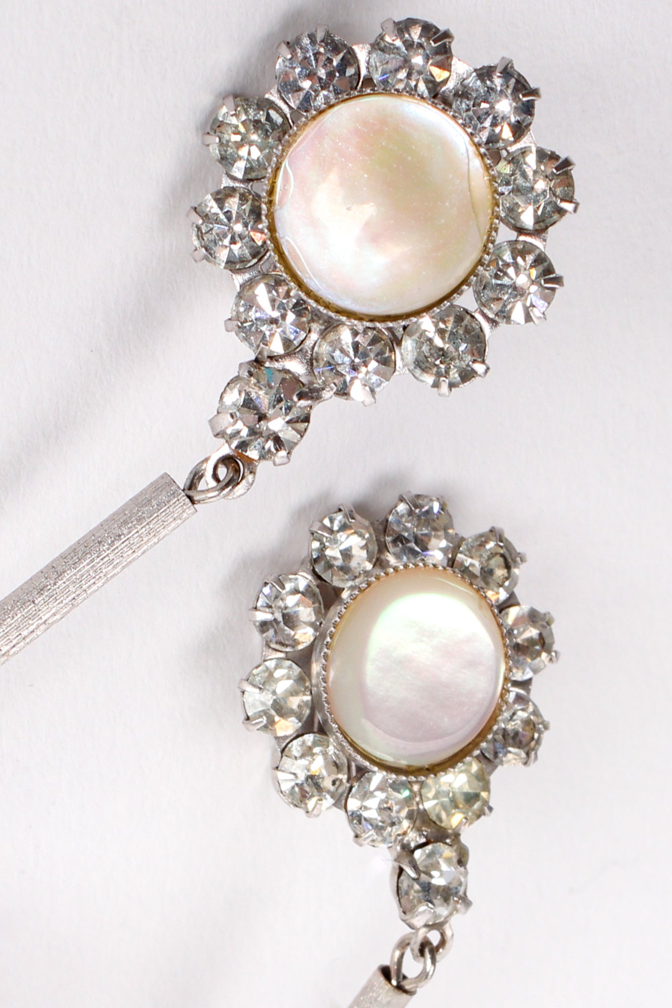 Vintage Mother-Of-Pearl Ball Drop Earrings detail at Recess Los Angeles
