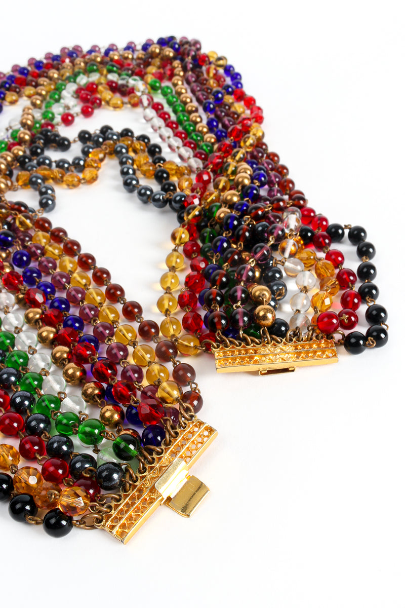 Vintage Rainbow Multi-strand Glass Beads Necklace Clasp at Recess Los Angeles