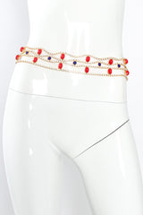 Vintage Stone Jeweled Chain Link Belt mannequin front @ Recess Los Angeles