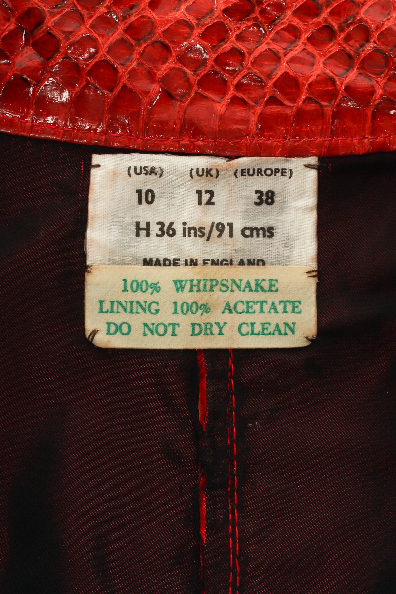 Vintage Whipsnake Moto Jumpsuit label at Recess Los Angeles