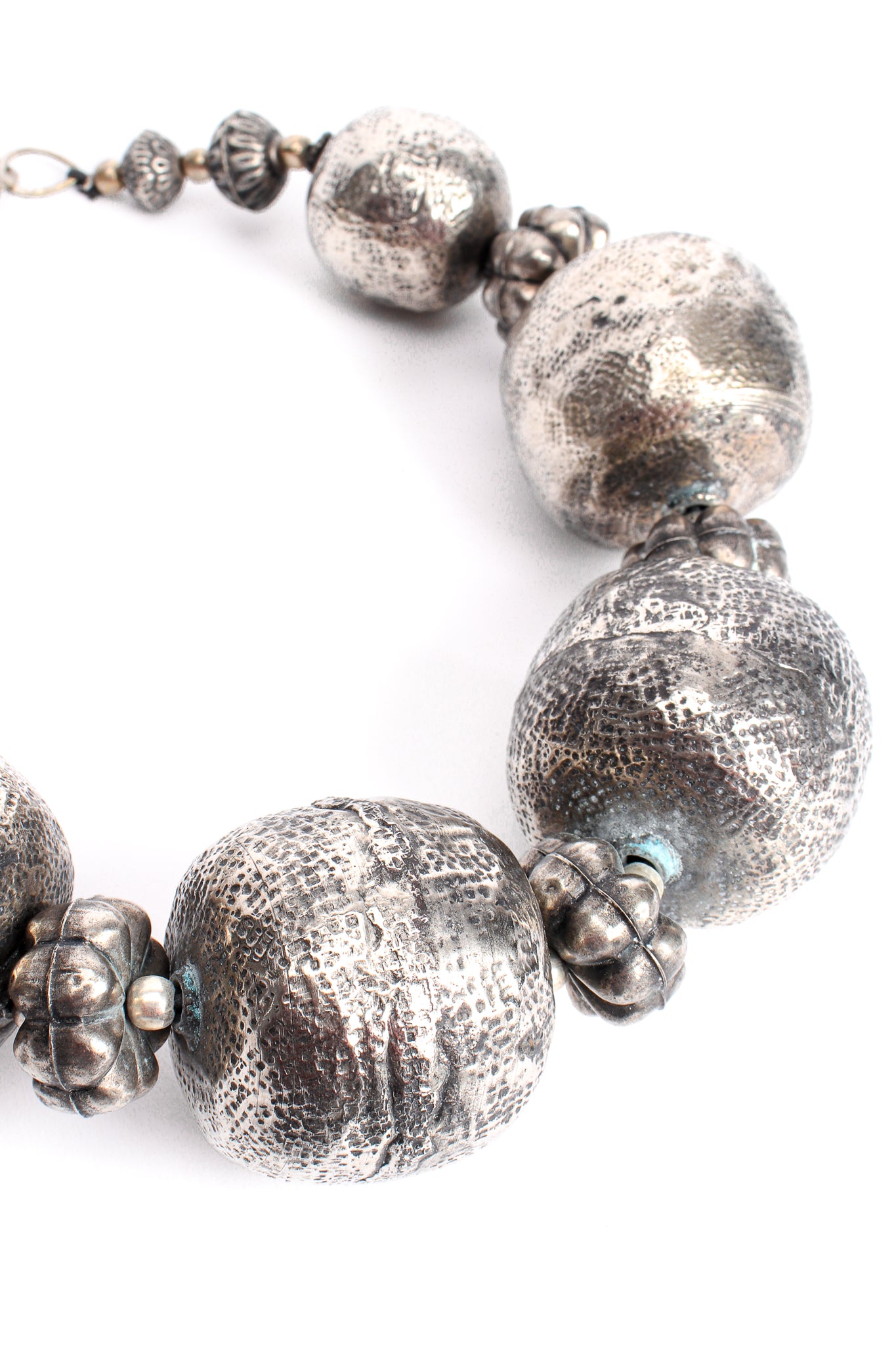 Vintage India Hammered Ball Collar Necklace detail at Recess Los Angeles