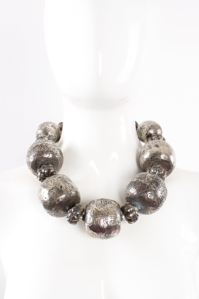 Vintage India Hammered Ball Collar Necklace on mannequin at Recess Los Angeles