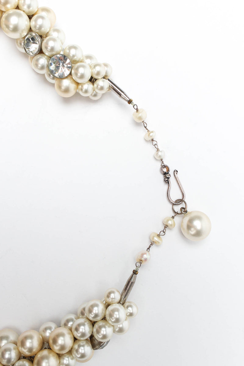 Pearl & Rhinestone Cluster Necklace