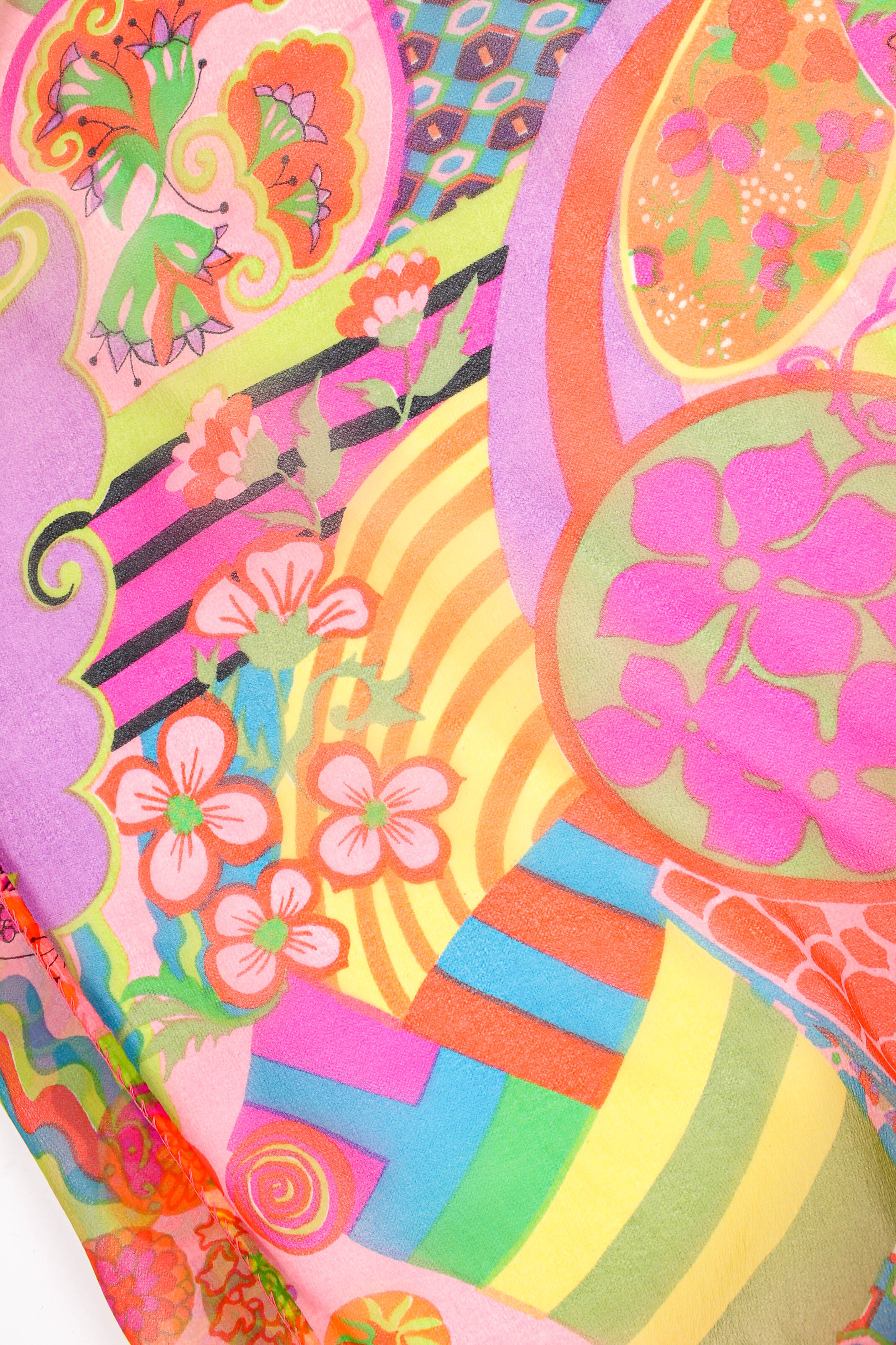Vintage Geometric Floral Caftan print detail @ Recess LA