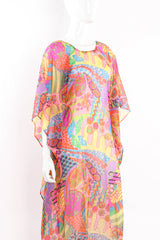 Vintage Geometric Floral Caftan mannequin angle close up@ Recess LA