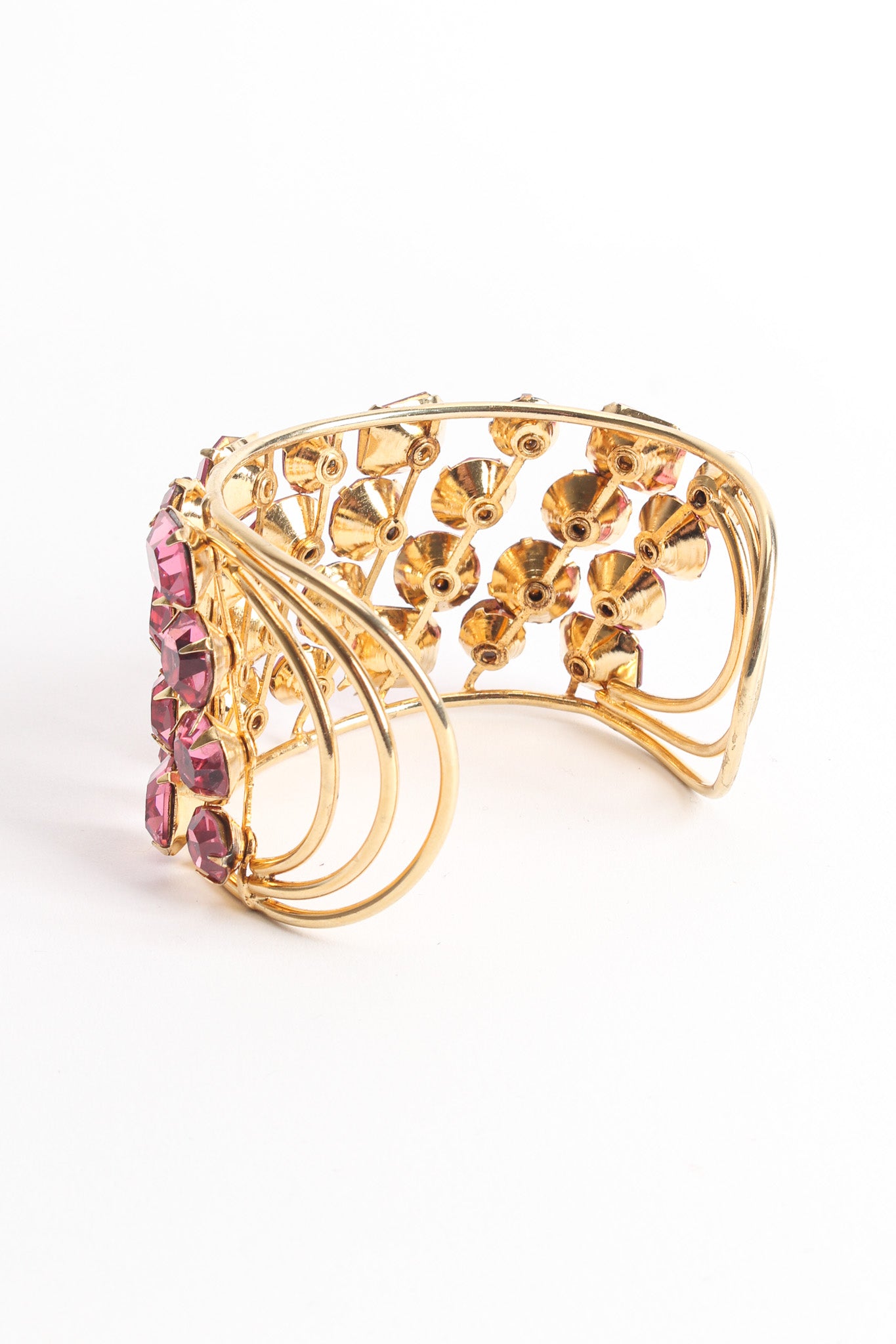 Vintage Rose Pink Crystal Wire Cuff back cuff @ Recess Los Angeles