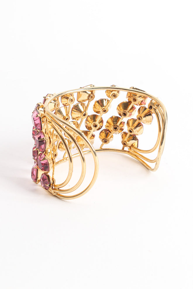 Vintage Rose Pink Crystal Wire Cuff back cuff @ Recess Los Angeles