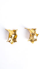 Vintage Schiaparelli-Inspired Sculpted Abstract Leaf Earrings at Recess Los Angeles