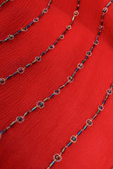 Vintage Beaded Crimson Shift Dress beading at Recess LA