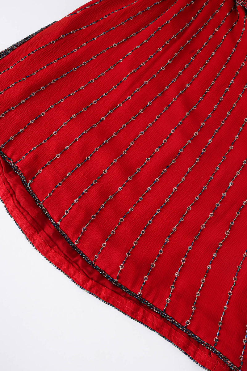 Vintage Beaded Crimson Shift Dress stains at Recess LA