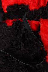 Vintage Splash Art Print Lamb Fur Coat fur/leather ties @ Recess LA