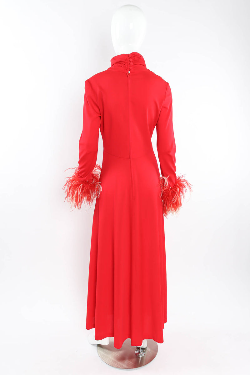 Vintage Golden Age Feather Sleeve Maxi Dress mannequin back @ Recess Los Angeles
