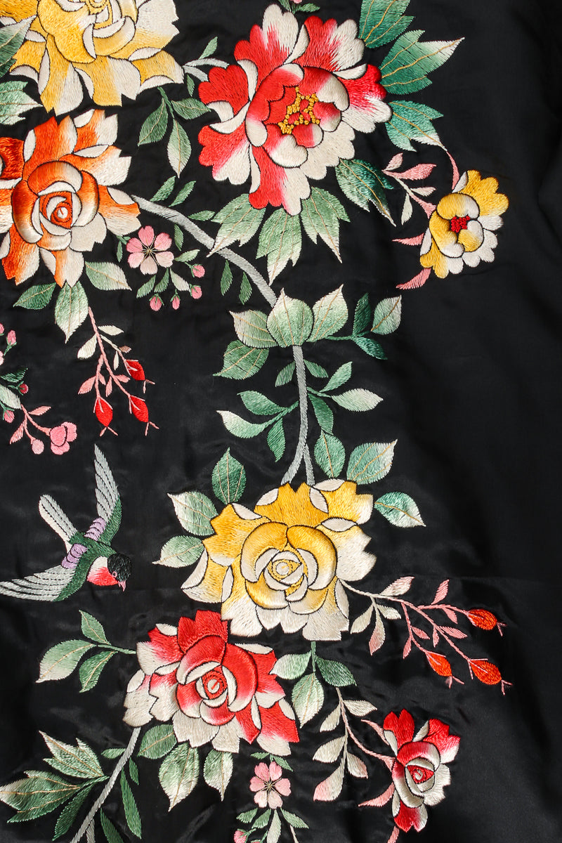 Vintage Japanese Silk Climbing Rose Kimono detail at Recess Los Angeles