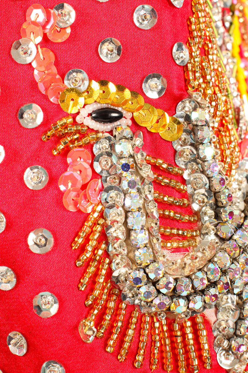 Vintage Embellished Chinese Satin Zip Jacket phoenix detail at Recess Los Angeles