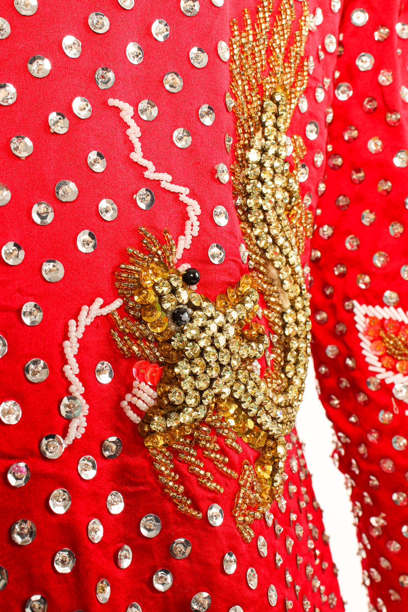 Vintage Embellished Chinese Satin Zip Jacket dragon detail at Recess Los Angeles