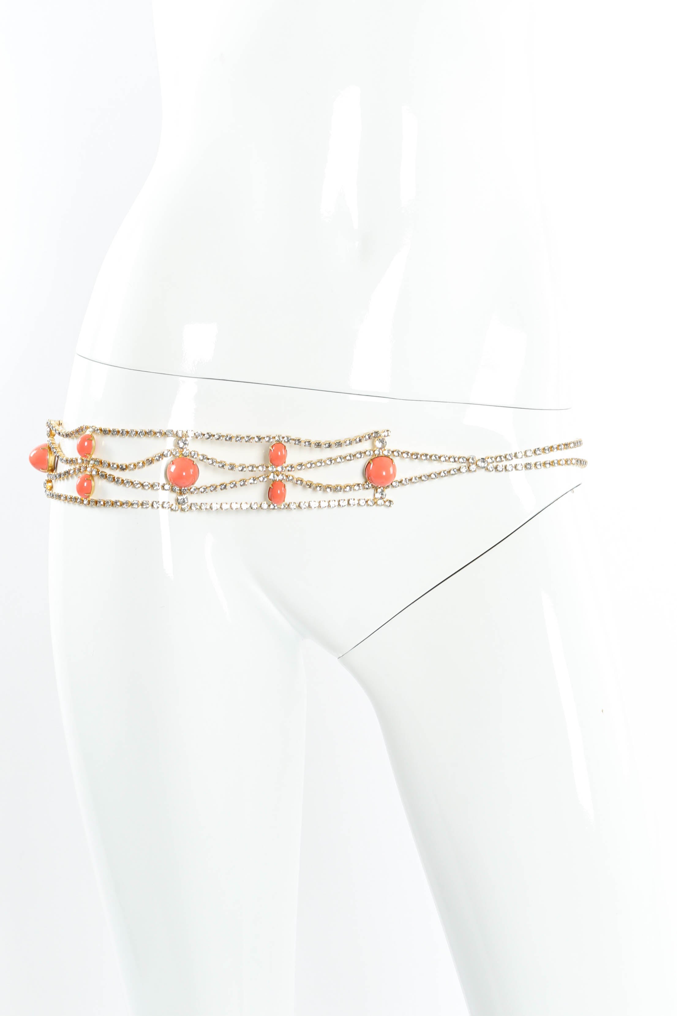 Vintage Jeweled Coral Stoned Belt mannequin @ Recess Los Angeles