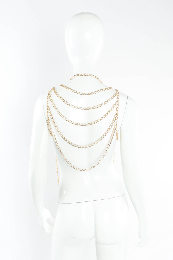 Vintage Accessocraft Double Ring Chain Harness Vest mannequin back drape @ Recess Los Angeles