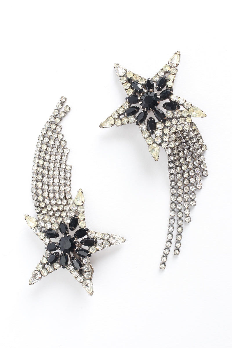 Vintage Shooting Star Chandelier Rhinestone Earrings front @ Recess LA