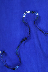 Vintage Signed "MJ" Goddess Print Suede Dress sequins @ Recess LA