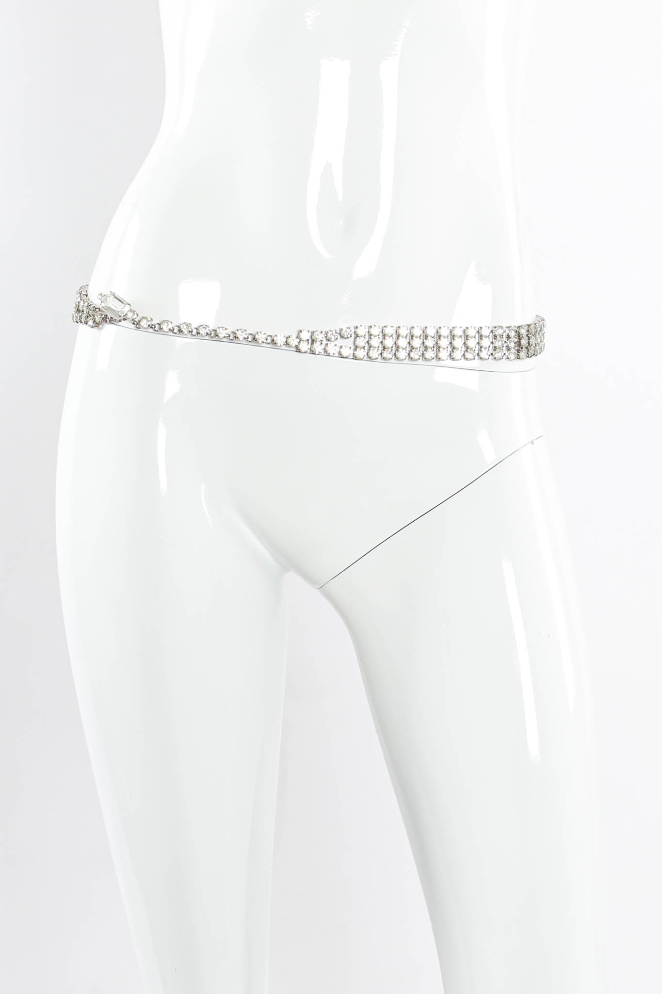 Vintage Round Rhinestone Metal Belt on mannequin @ Recess Los Angeles