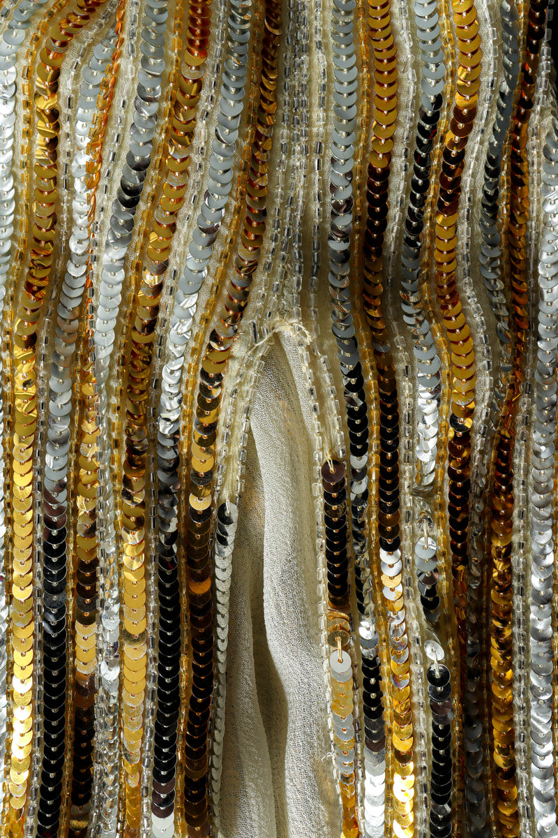 Vintage Sequins & Shine Flapper Dress sequins/slit detail  @ Recess LA