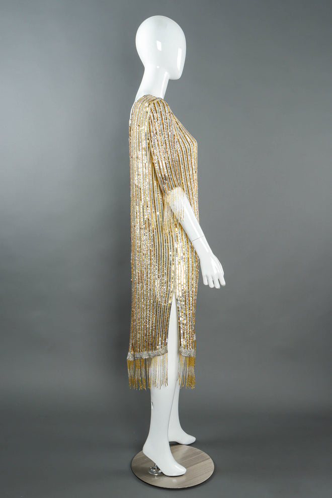 Vintage Sequins & Shine Flapper Dress on mannequin side @ Recess LA