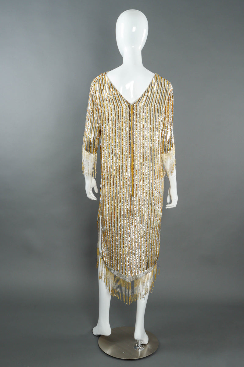 Vintage Sequins & Shine Flapper Dress on mannequin back @ Recess LA