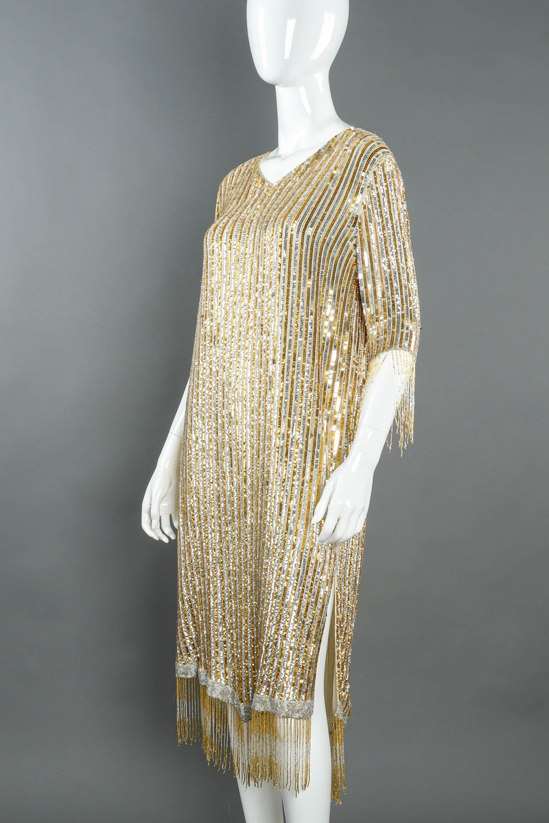 Vintage Sequins & Shine Flapper Dress on mannequin angle @ Recess LA