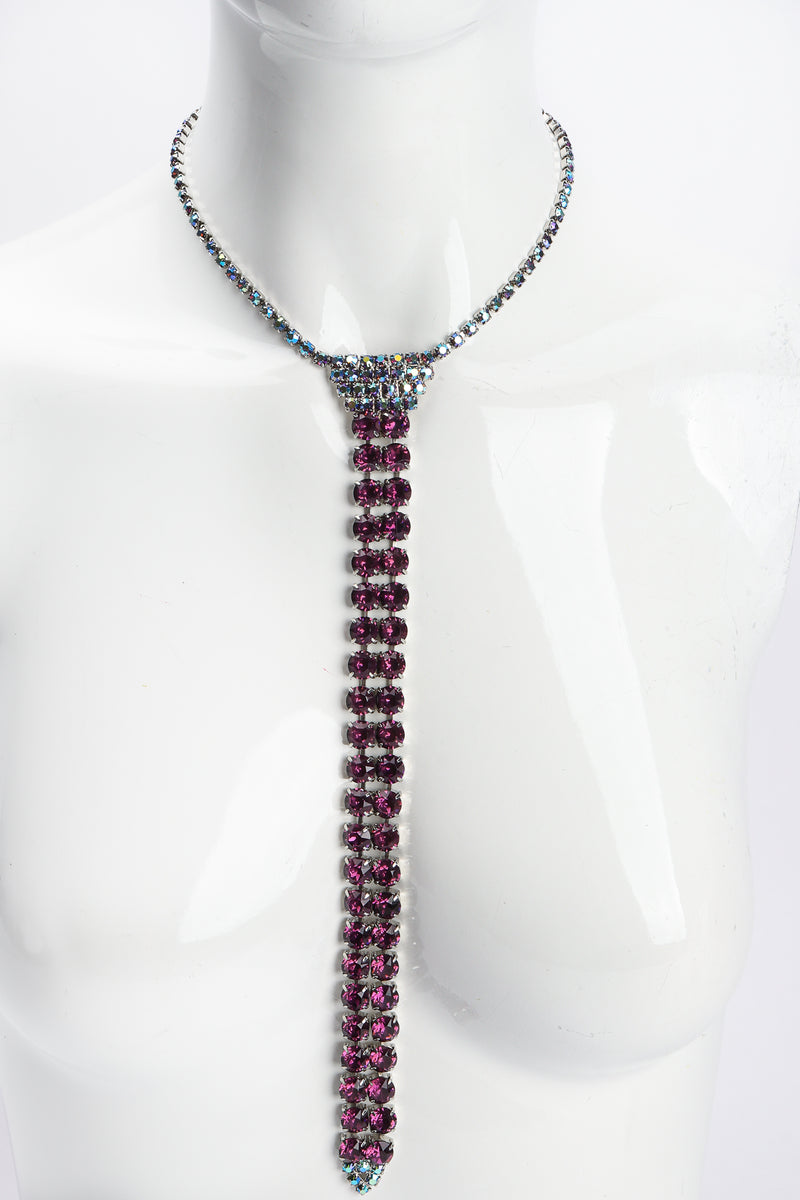 Vintage Iridescent Crystal Necktie Necklace on Mannequin at Recess Los Angeles
