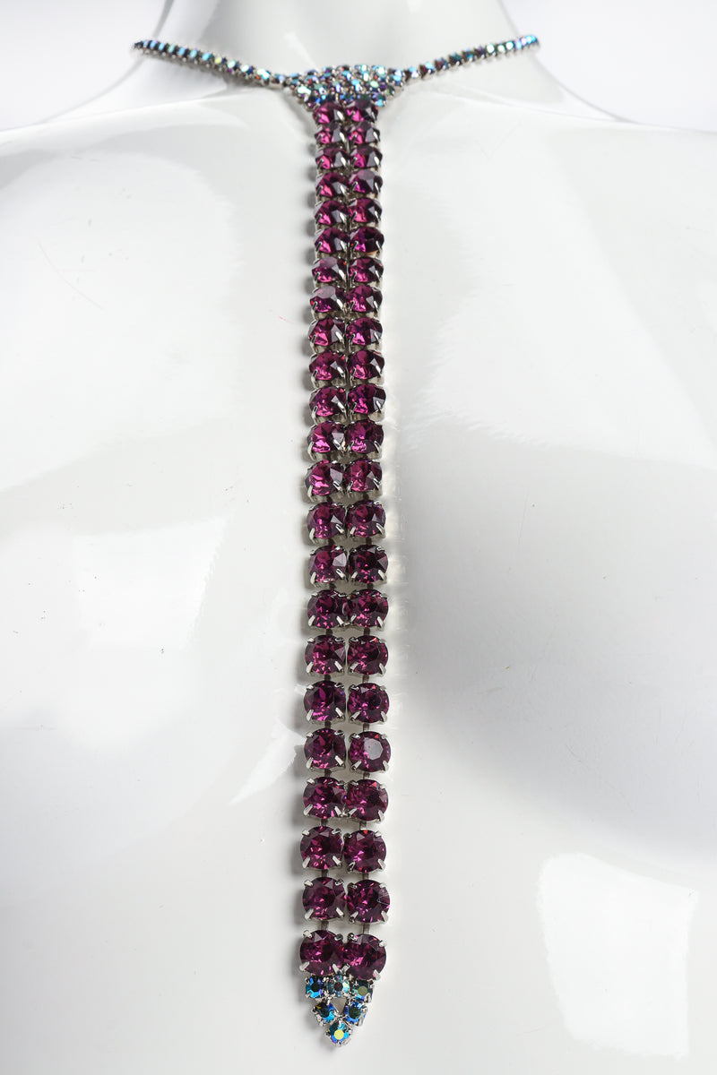 Vintage Iridescent Crystal Necktie Necklace on Mannequin crop at Recess Los Angeles