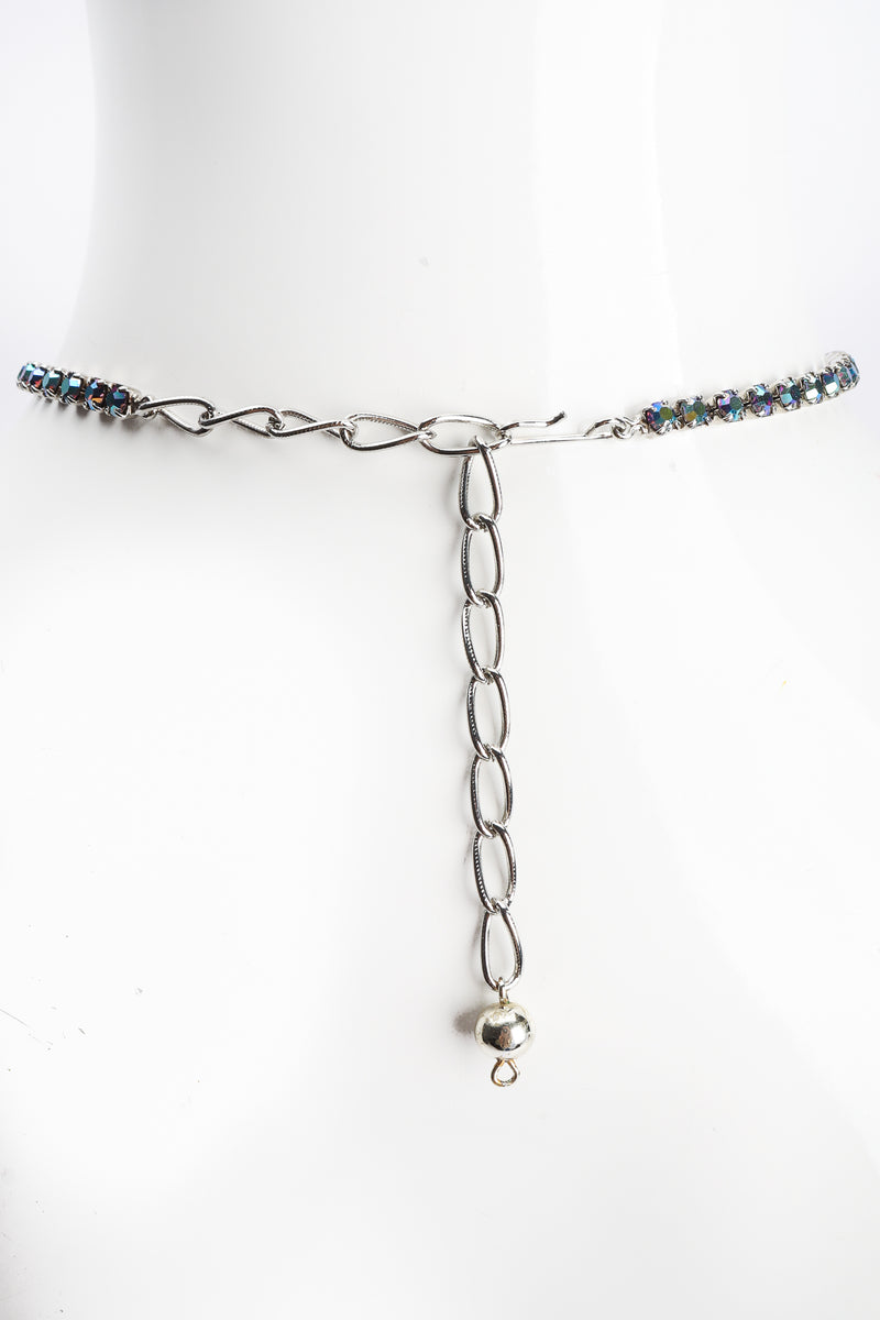 Vintage Iridescent Crystal Necktie Necklace clasp at Recess Los Angeles